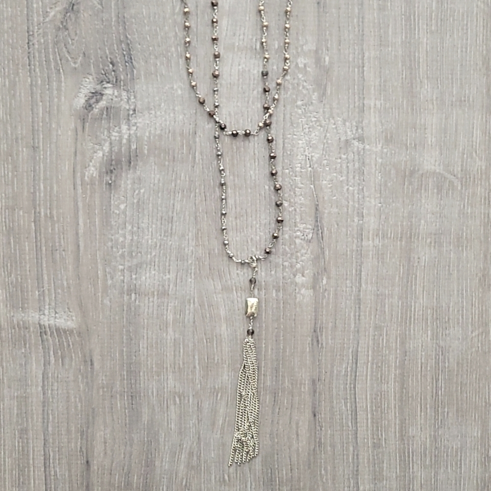 Stella & Dot Gitane Tassel Necklace- mixed metals